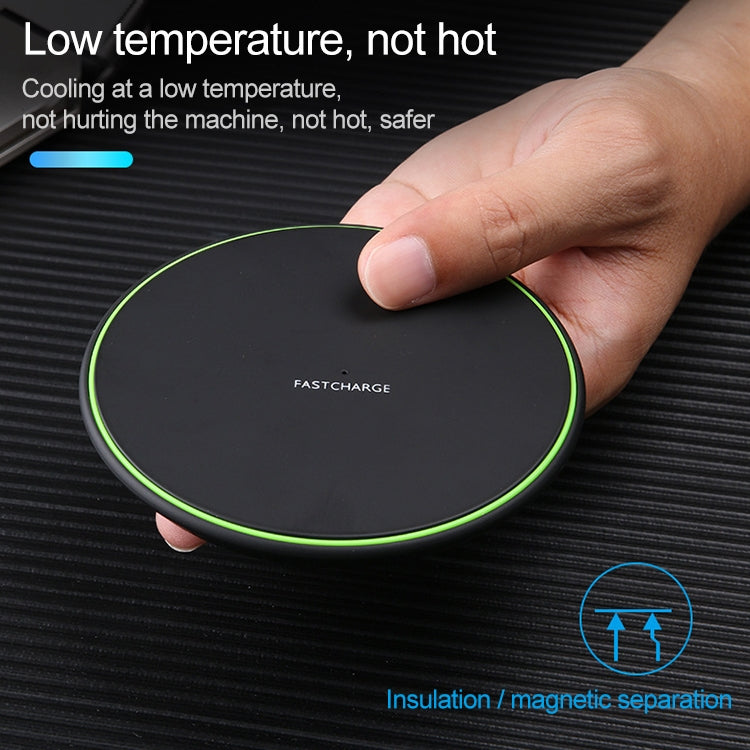 KD-1 Ultra-thin 10W Fast Charging Wireless Charger for Android Phones & iPhone(Black) by buy2fix