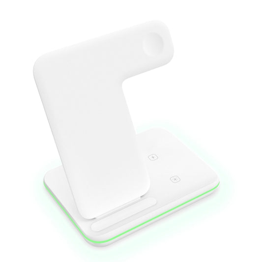 Z5A QI Vertical Magnetic Wireless Charger for Mobile Phones & Apple Watches & AirPods / Samsung Galaxy Buds / Huawei Free Buds, with Touch Ring Light (White) by buy2fix