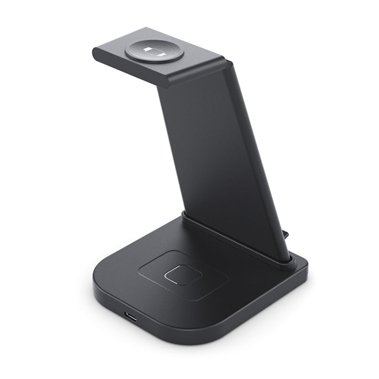 HQ-UD21 3 in 1 Folding Mobile Phone Watch Multi-Function Charging Stand Wireless Charger for iPhones & Apple Watch & Airpods (Black) - Wireless Charger by buy2fix | Online Shopping UK | buy2fix