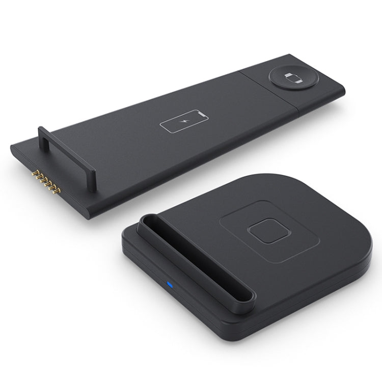 HQ-UD21 3 in 1 Folding Mobile Phone Watch Multi-Function Charging Stand Wireless Charger for iPhones & Apple Watch & Airpods (Black) - Wireless Charger by buy2fix | Online Shopping UK | buy2fix