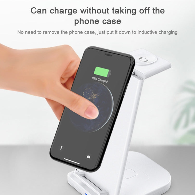 HQ-UD21 3 in 1 Folding Mobile Phone Watch Multi-Function Charging Stand Wireless Charger for iPhones & Apple Watch & Airpods (Black) - Wireless Charger by buy2fix | Online Shopping UK | buy2fix