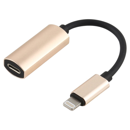 2 in 1 8 Pin Male to Dual 8 Pin Female Charging and Listening to Music Audio Earphone Adapter, Compatible with All IOS Systems(Gold) by buy2fix