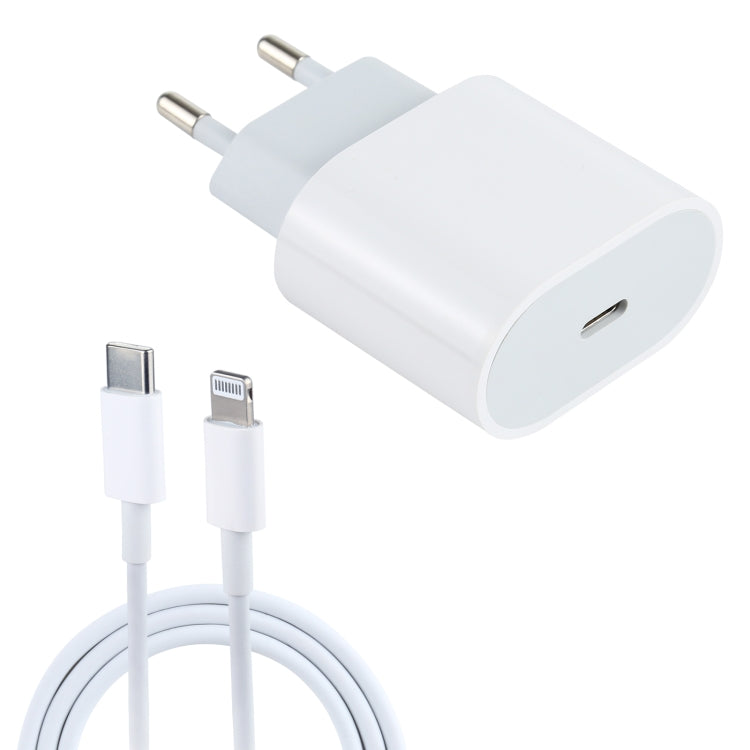 L-012 2 in 1 20W PD USB-C / Type-C Interface Travel Charger + USB-C / Type-C to 8 Pin Data Cable Set, EU Plug - USB Charger by buy2fix | Online Shopping UK | buy2fix