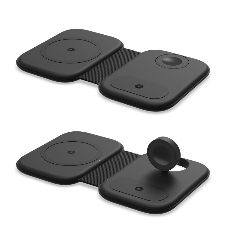 F20 3 in 1 15W Multi-function Magnetic Folding Wireless Charger for iPhone Series & Apple Watches & AirPods(Black) - Wireless Charger by buy2fix | Online Shopping UK | buy2fix