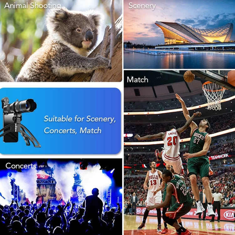 APEXEL APL-20-40XJJ04 20-40X HD External Dual-adjustment Zoom Telescope Universal Telephoto Phone Lens by APEXEL