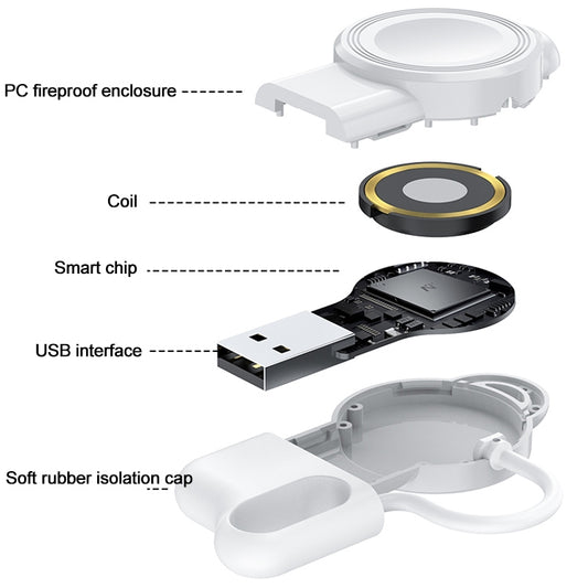 adj-983 Portable Magnetic Wireless Charger for Apple Watch (White) by buy2fix
