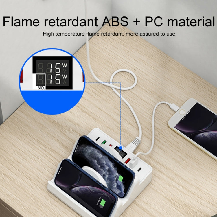 F6 Multifunctional Dual Wireless Charger with Phone Holder & Current Display, US Plug - Multifunction Charger by buy2fix | Online Shopping UK | buy2fix