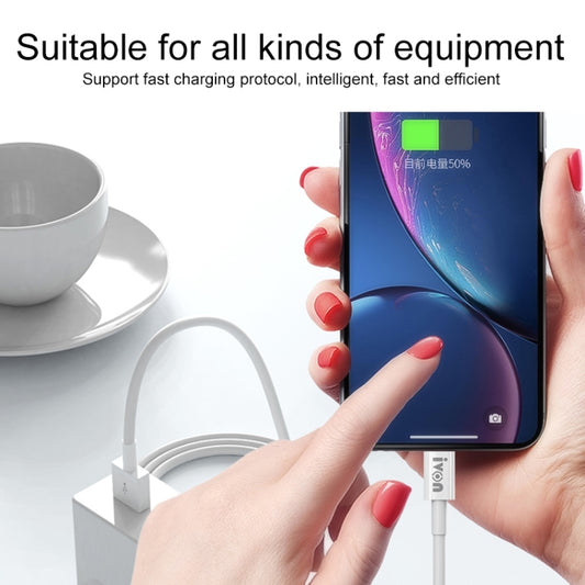 IVON CA70 8 Pin Fast Charging Data Cable, Length: 1m (White) by IVON
