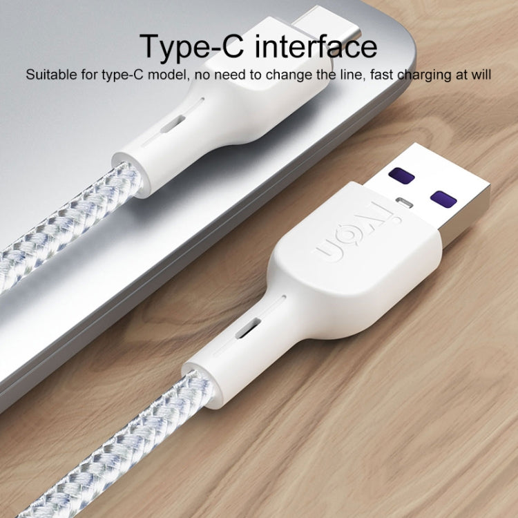 IVON CA85 Type-C / USB-C Super Fast Charging Data Cable, Length: 1m (White) - USB-C & Type-C Cable by IVON | Online Shopping UK | buy2fix