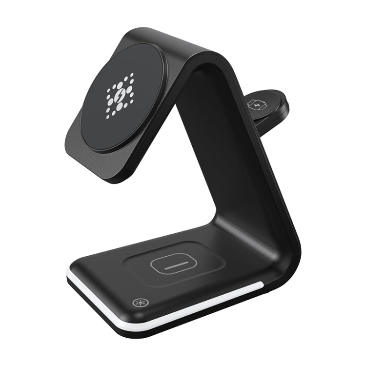 B17 3 in 1 Magnetic Wireless Vertical Charger (Black) - Wireless Charger by buy2fix | Online Shopping UK | buy2fix