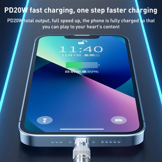 WK WDC-187 Qjie Series 20W USB-C/Type-C to 8 Pin Fast Charge Data Cable, Length: 1m(White) by WK