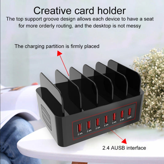YFY-A52 100W 2.4A 7 x USB Ports Smart Charging Station with Phone & Tablet Stand by buy2fix