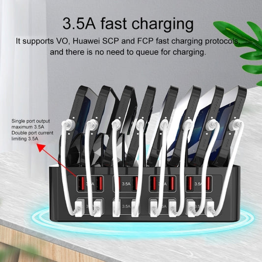 YFY-A55 150W 16 x USB Ports Smart Charging Station with Phone & Tablet Stand, UK Plug - Multifunction Charger by buy2fix | Online Shopping UK | buy2fix