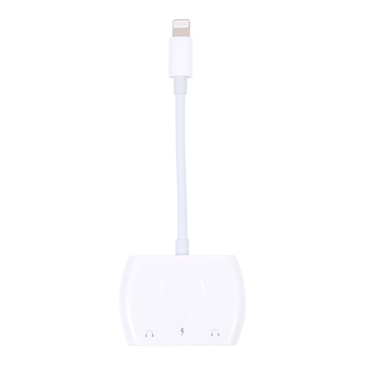 8 Pin Male to 8 Pin+ Dual 3.5mm Audio Female Headphone Adapter Adapter(White) - Earphone Adapter by buy2fix | Online Shopping UK | buy2fix