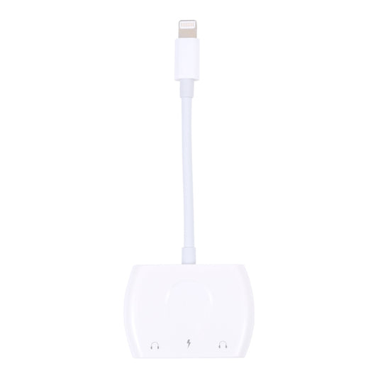 8 Pin Male to 8 Pin+ Dual 3.5mm Audio Female Headphone Adapter Adapter(White) by buy2fix