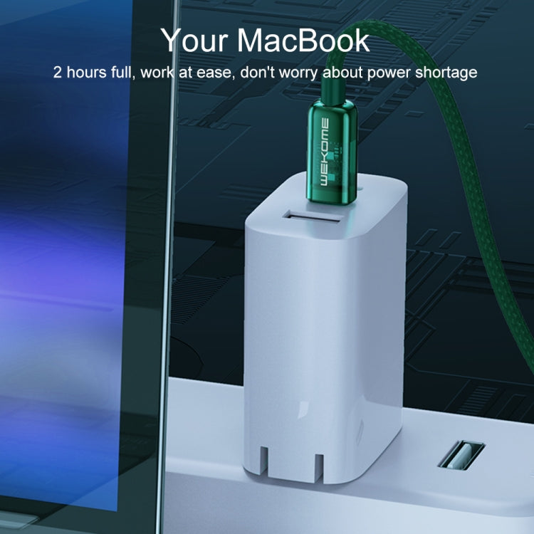WK WDC-194 Pioneer Series 2 in 1 65W USB-C/Type-C to USB-C/Type-C+8 Pin Fast Charging Data Cable, Length: 1m(Green) - Multifunction Cable by WK | Online Shopping UK | buy2fix
