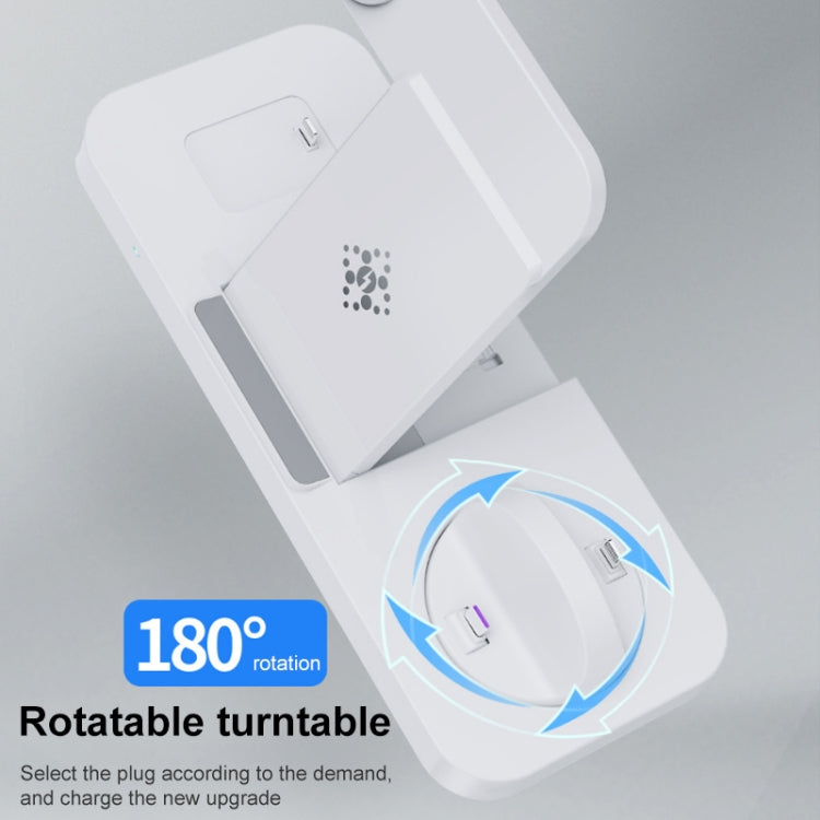 B21A 6 in 1 Multifunctional Foldable Vertical Wireless Charger (White) - Wireless Charger by buy2fix | Online Shopping UK | buy2fix