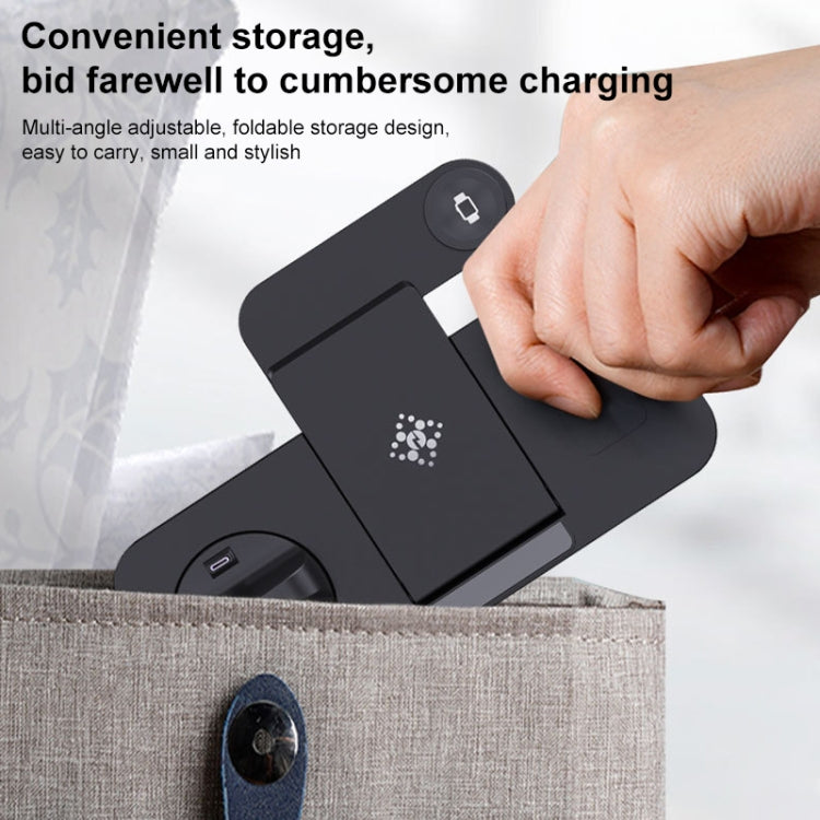 B21A 6 in 1 Multifunctional Foldable Vertical Wireless Charger (White) - Wireless Charger by buy2fix | Online Shopping UK | buy2fix
