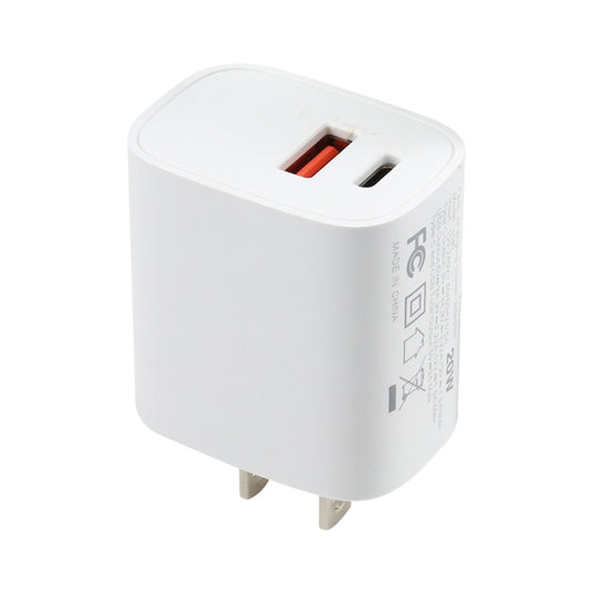 U087 20W USB-C / Type-C + USB Ports Fast Charging Travel Charger, US Plug by buy2fix