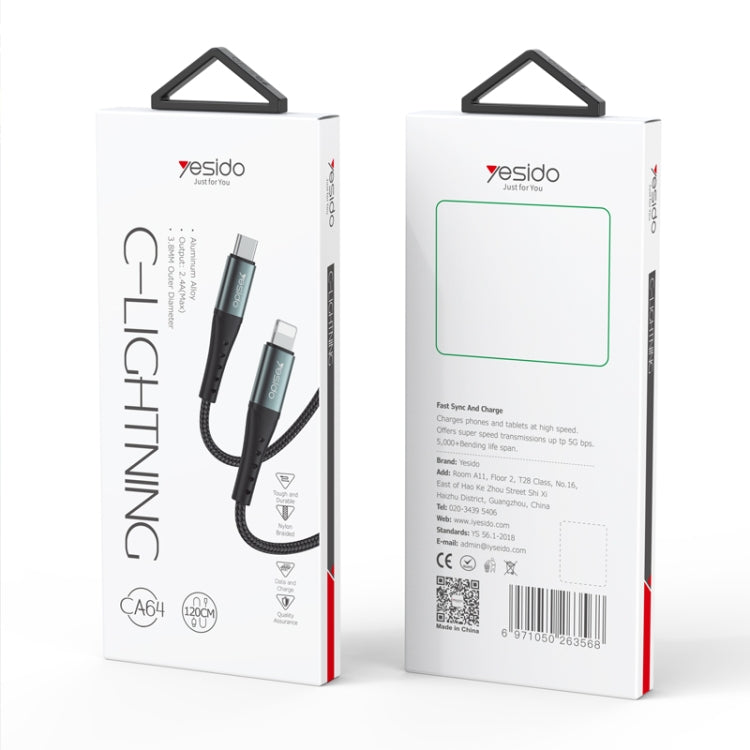 Yesido CA64 2.4A USB-C / Type-C to 8 Pin Charging Cable, Length: 1.2m by Yesido