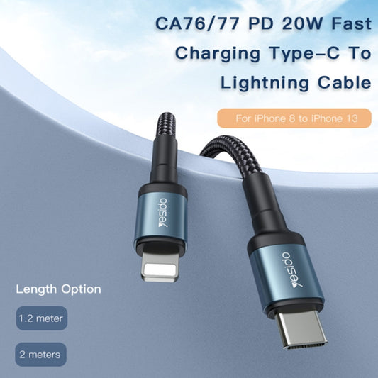 Yesido CA76 20W USB-C / Type-C to 8 Pin Charging Cable, Length: 1.2m by Yesido