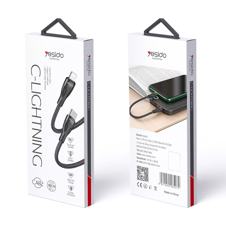 Yesido CA82 2.4A USB-C / Type-C to 8 Pin Charging Cable, Length: 30cm - 2 in 1 Cable by Yesido | Online Shopping UK | buy2fix