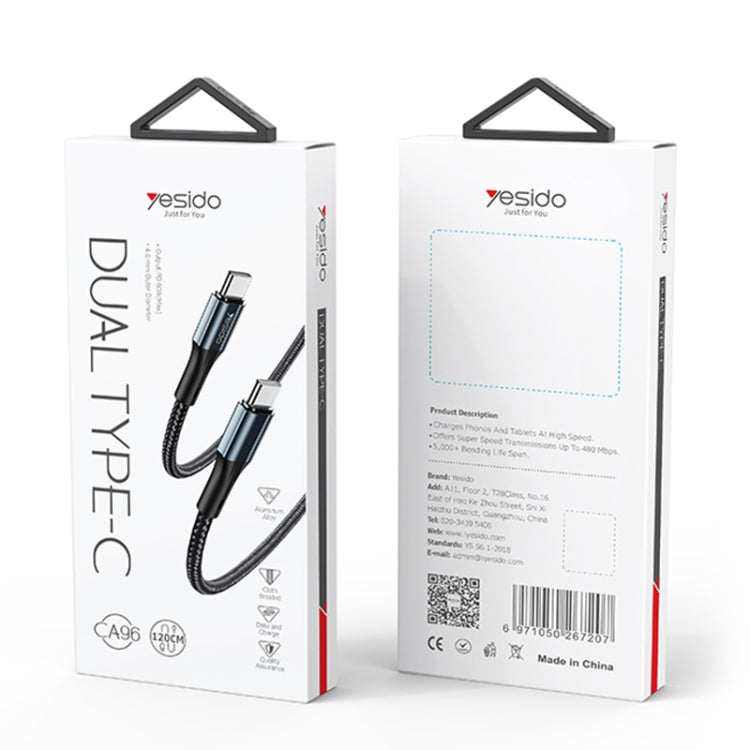 Yesido CA96 3A 66W USB-C / Type-C to USB-C / Type-C Fast Charging Cable, Length: 1.2m by Yesido