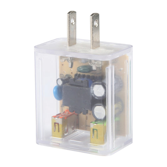 64-22 2A Dual USB Transparent Charger, specification: US Plug by buy2fix