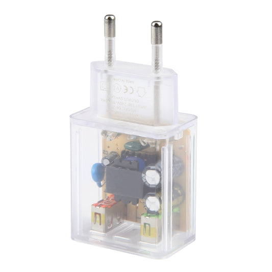 64-22 2A Dual USB Transparent Charger, specification: EU Plug by buy2fix