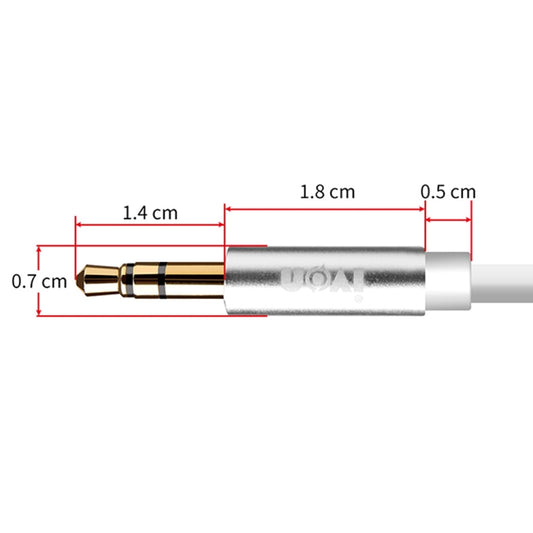 IVON CA55 3.5mm Male to Male AUX Audio Cable, Cable Length: 1m(White) by IVON