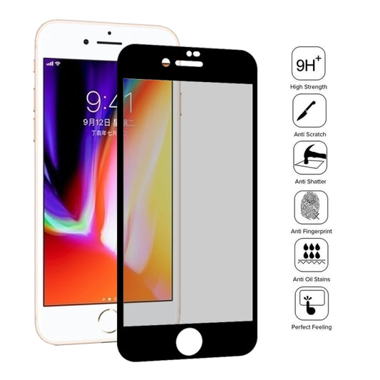 0.26mm 9H 3D Highly Transparent Privacy Anti-glare Tempered Glass Film for iPhone 8 & 7 (Black) - iPhone 8 & 7 Tempered Glass by buy2fix | Online Shopping UK | buy2fix