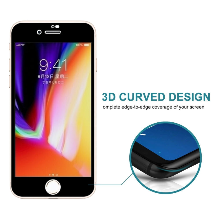 0.26mm 9H 3D Highly Transparent Privacy Anti-glare Tempered Glass Film for iPhone 8 & 7 (Black) - iPhone 8 & 7 Tempered Glass by buy2fix | Online Shopping UK | buy2fix