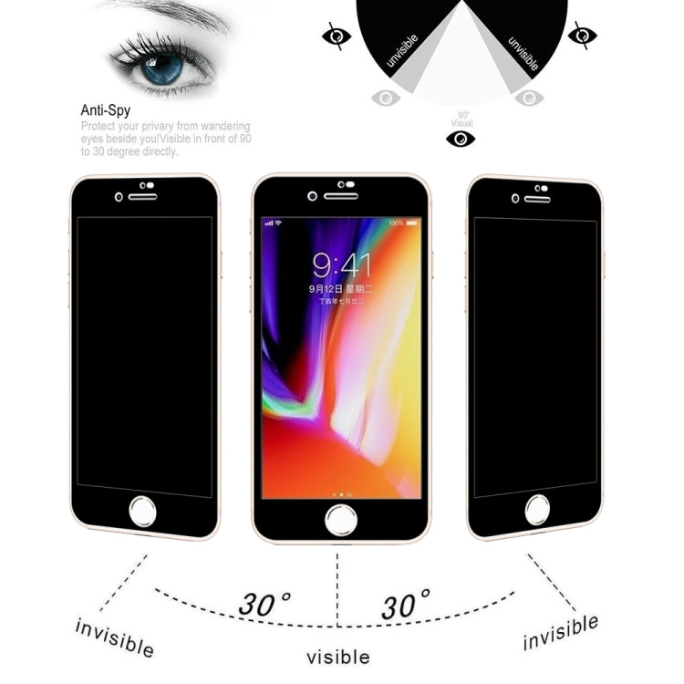 0.26mm 9H 3D Highly Transparent Privacy Anti-glare Tempered Glass Film for iPhone 8 & 7 (Black) - iPhone 8 & 7 Tempered Glass by buy2fix | Online Shopping UK | buy2fix
