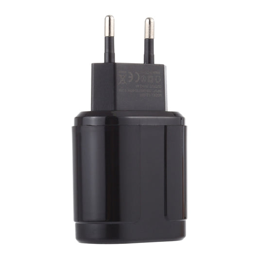 LZ-022 5V 2.4A Dual USB Ports Travel Charger, EU Plug (Black) by buy2fix