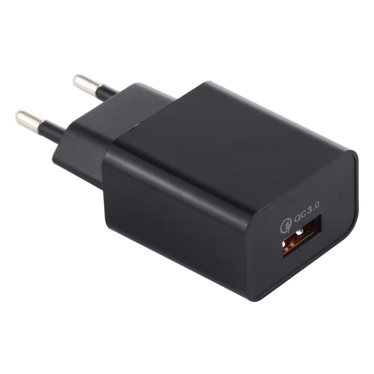 LZ-706 QC3.0 Single USB Port Travel Charger, EU Plug (Black) - USB Charger by buy2fix | Online Shopping UK | buy2fix