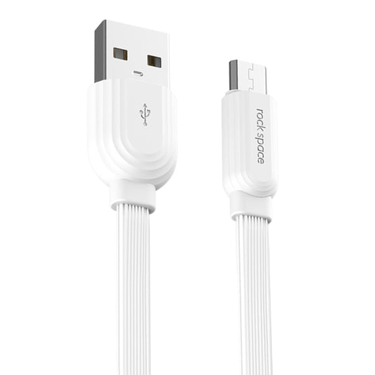 ROCK S5 2A Micro USB Charging + Data Synchronization TPE Flat Shape Data Cable, Cable Length: 1m(White) by ROCK