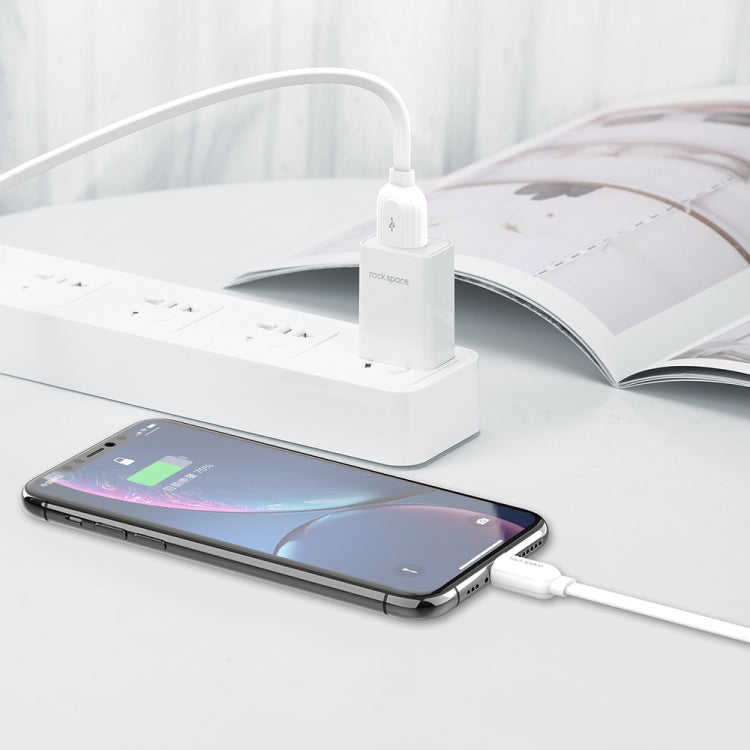 ROCK S5 2A Micro USB Charging + Data Synchronization TPE Flat Shape Data Cable, Cable Length: 1m(White) by ROCK