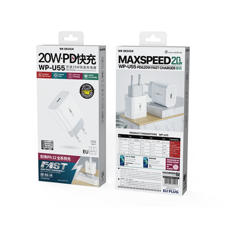 WK WP-U55 Max 20W Maxspeed PD Fast Charger (EU Plug) - USB Charger by WK | Online Shopping UK | buy2fix