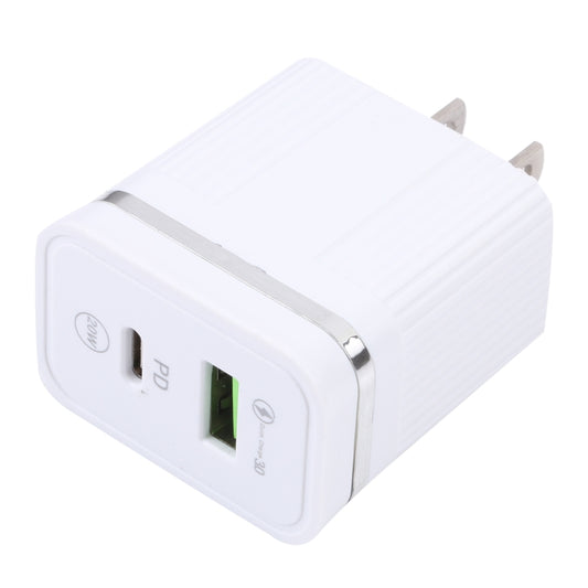 46-A2C2 20W PD + QC3.0 USB Multifunction Fast Charger,US Plug(White) by buy2fix
