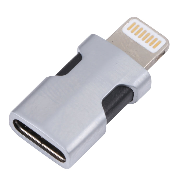Portable 8 Pin to USB-C/Type-C Audio Adapter (Silver) - Earphone Adapter by buy2fix | Online Shopping UK | buy2fix