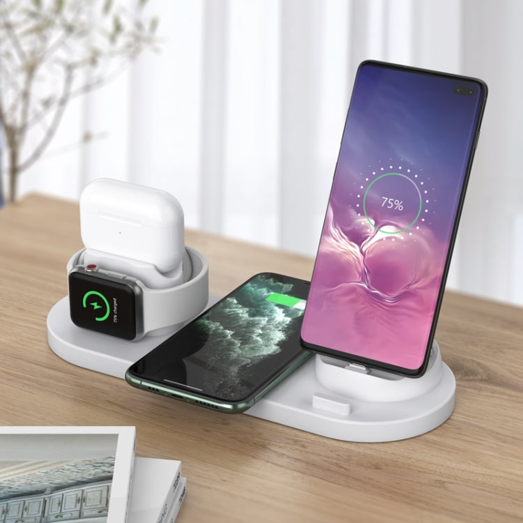 HQ-UD15-upgraded 6 in 1 Wireless Charger For iPhone, Apple Watch, AirPods and Other Android Phones(White) by buy2fix