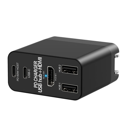X8H 60W Type-C + USB + HDMI HUB PD Charger, US Plug by buy2fix