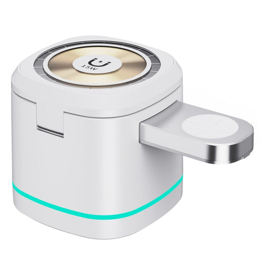 H32 15W 3 in 1 Magnetic Multifunctional Wireless Charger (White) by buy2fix