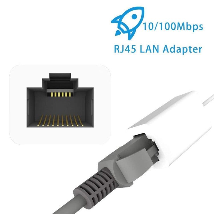 QTS-LAN8152B 1m 8 Pin to RJ45 Ethernet LAN Network Adapter Cable(White) - Multifunction Cable by buy2fix | Online Shopping UK | buy2fix