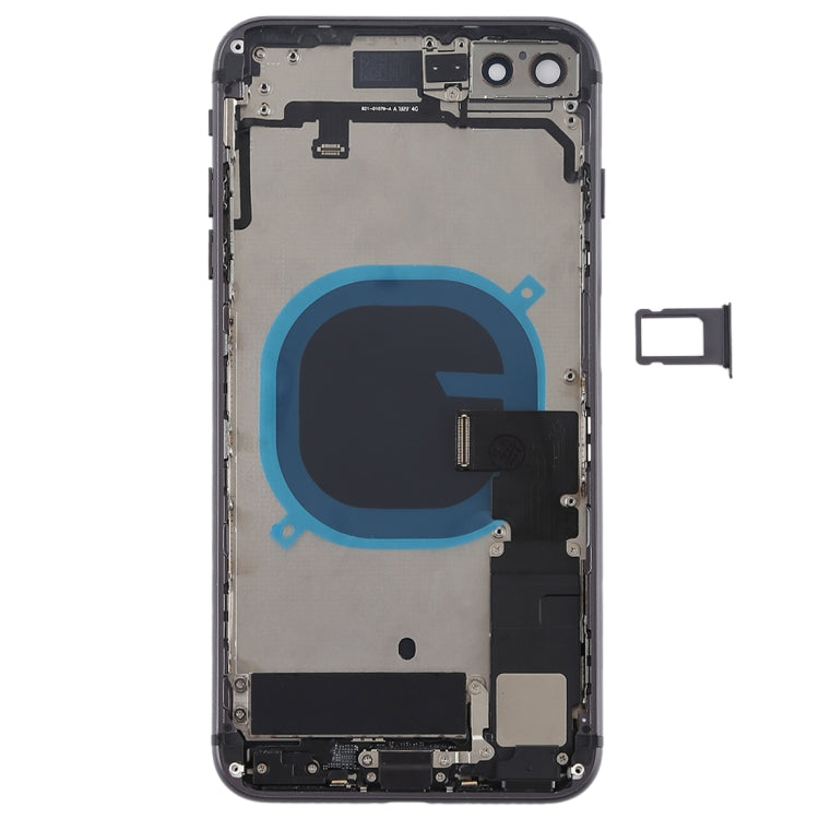 Battery Back Cover Assembly with Side Keys & Vibrator & Speaker Ringer Buzzer & Power Button + Volume Button Flex Cable & Card Tray for iPhone 8 Plus(Black) - iPhone 8 Plus Parts by buy2fix | Online Shopping UK | buy2fix
