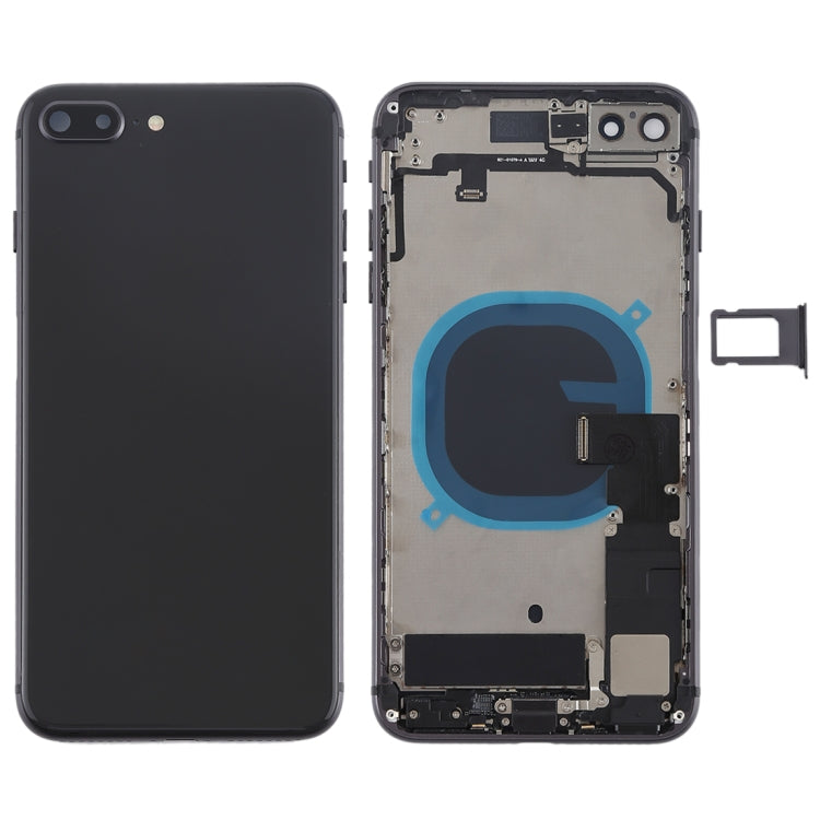 Battery Back Cover Assembly with Side Keys & Vibrator & Speaker Ringer Buzzer & Power Button + Volume Button Flex Cable & Card Tray for iPhone 8 Plus(Black) - iPhone 8 Plus Parts by buy2fix | Online Shopping UK | buy2fix