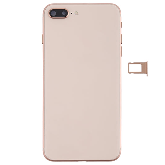 Battery Back Cover Assembly with Side Keys & Vibrator & Speaker Ringer Buzzer & Power Button + Volume Button Flex Cable & Card Tray for iPhone 8 Plus(Rose Gold) by buy2fix