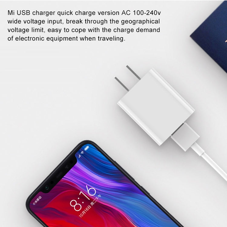 Original Xiaomi 18W Wall Charger Adapter Single Port USB Quick Charger, US Plug - USB Charger by Xiaomi | Online Shopping UK | buy2fix
