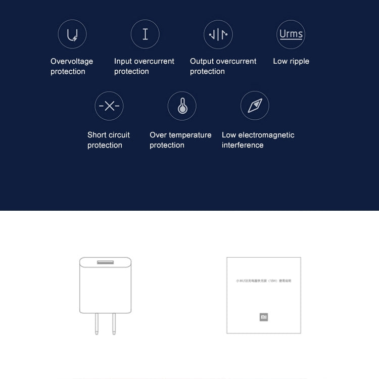 Original Xiaomi 18W Wall Charger Adapter Single Port USB Quick Charger, US Plug - USB Charger by Xiaomi | Online Shopping UK | buy2fix