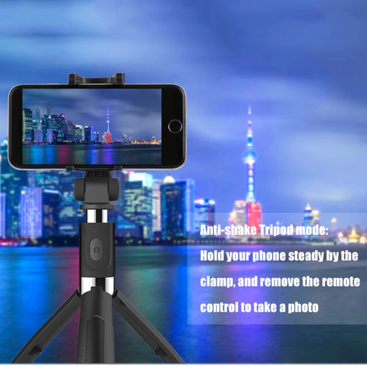 2 in 1 Foldable Bluetooth Shutter Remote Selfie Stick Tripod for iPhone and Android Phones(Black) - Selfie Sticks by buy2fix | Online Shopping UK | buy2fix
